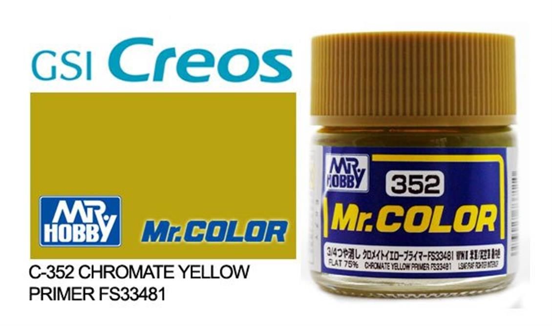 Gunze C352 10 ml. Chromate Yellow Primer FS33481, Mr.Color Serisi Maket Boyası