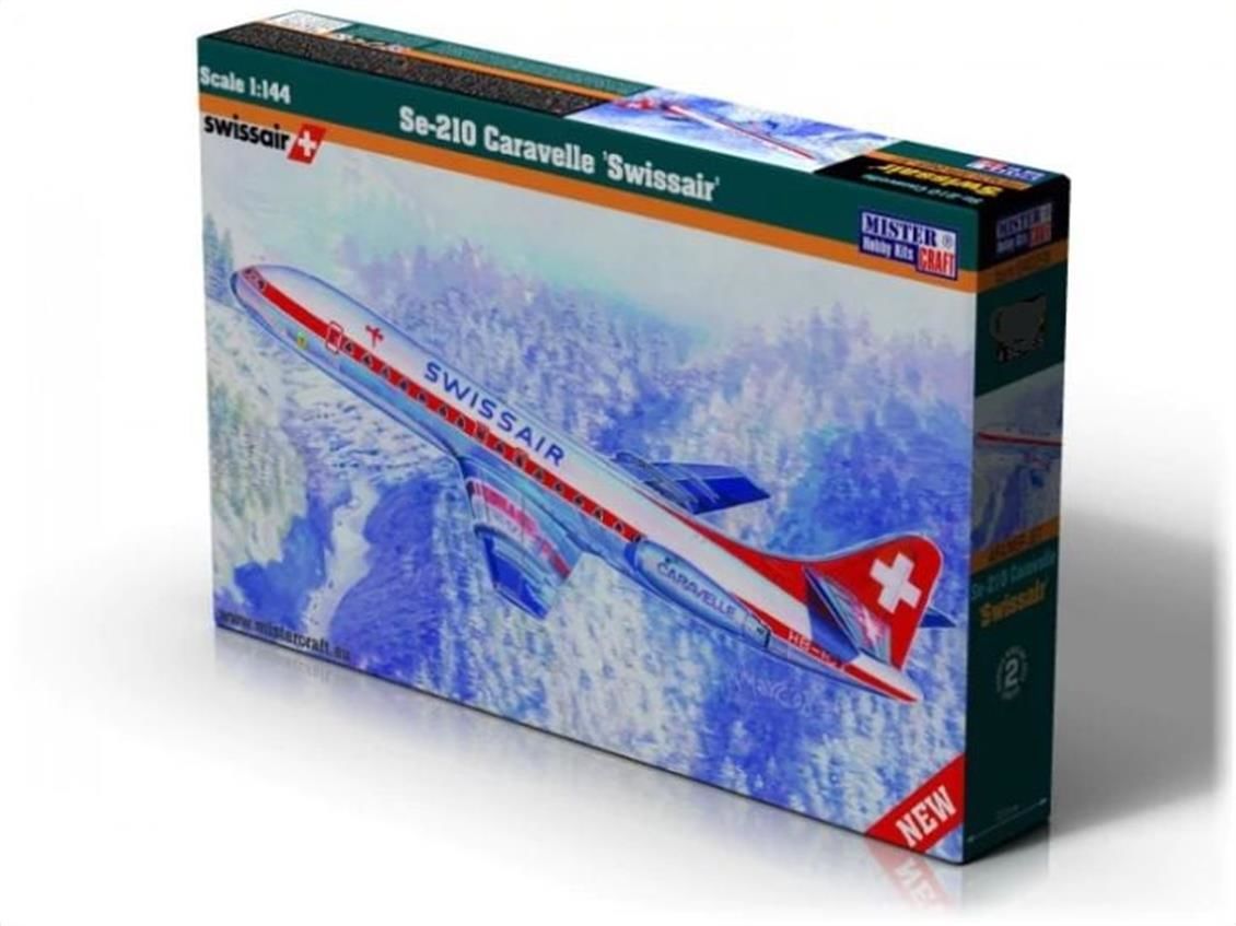 Mistercraft D048 1/144 Se-210 Caravelle Swissair Yolcu Uçağı Demonte Plastik Maketi