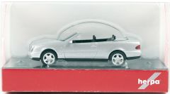 Herpa 032582-002 1/87 Ölçek MB CLK Cabrio, Metalik Gümüş, Sergilemeye Hazır Model Araç