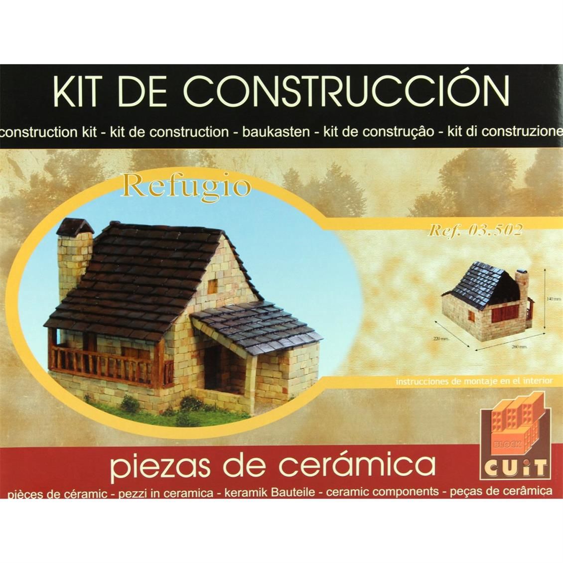 Domenech 3502 Sığınak  Evi, 22x16x14 Cm. Demonte Taş Maketi