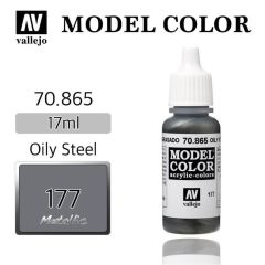 Vallejo 70865 17 ml. (177) Oily Steel-Metallic, Model Color Serisi Model Boyası
