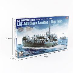 AFV Club SE73519 1/350 LST-491 Class Çıkartma Gemisi Demonte Plastik Maketi