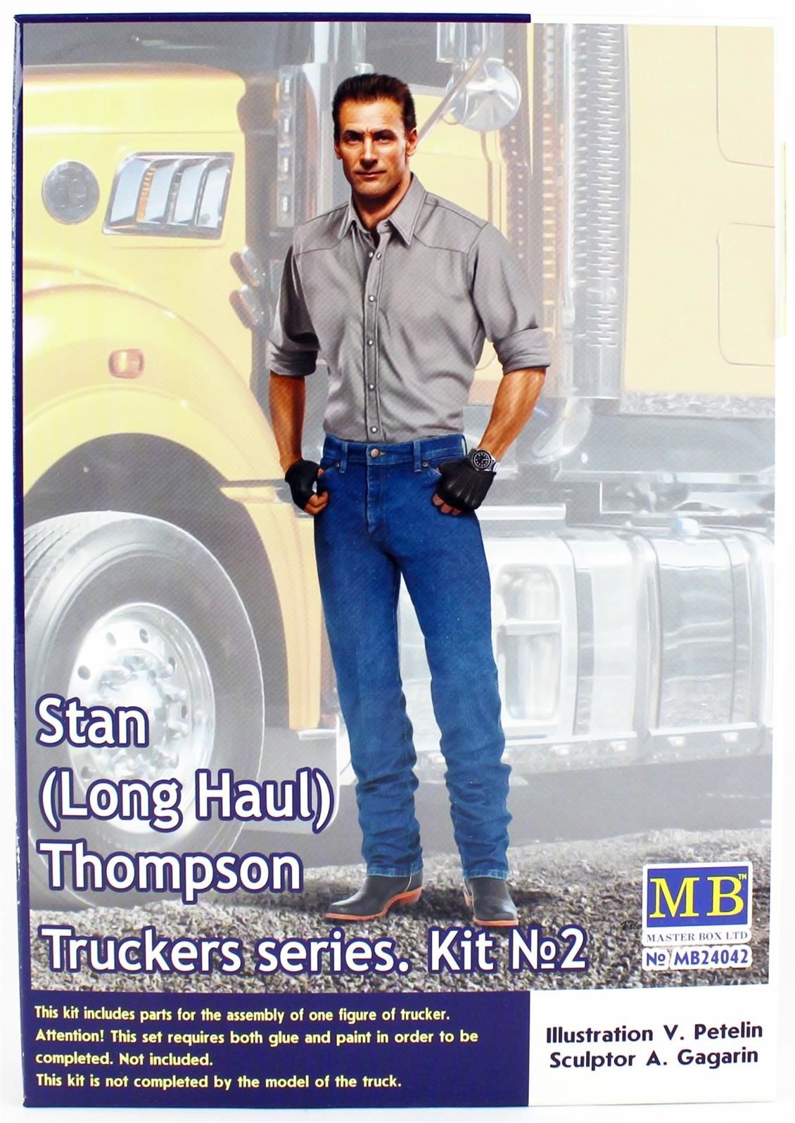 MasterBox 24042 1/24 Ölçek, Kamyon Sürücüsü Serisi, Thompson, Plastik Figür Kiti